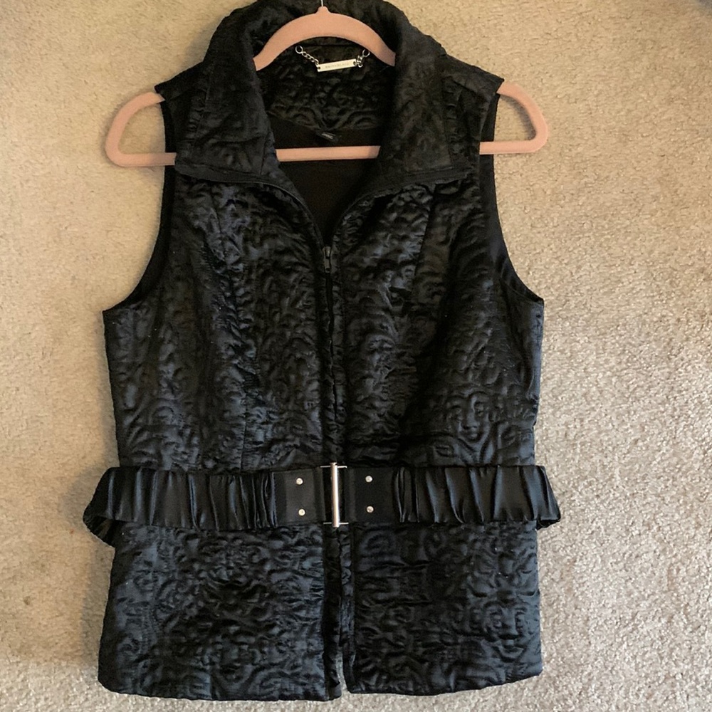 White House Black Market Zip Up and Belted Vest Size Medium
